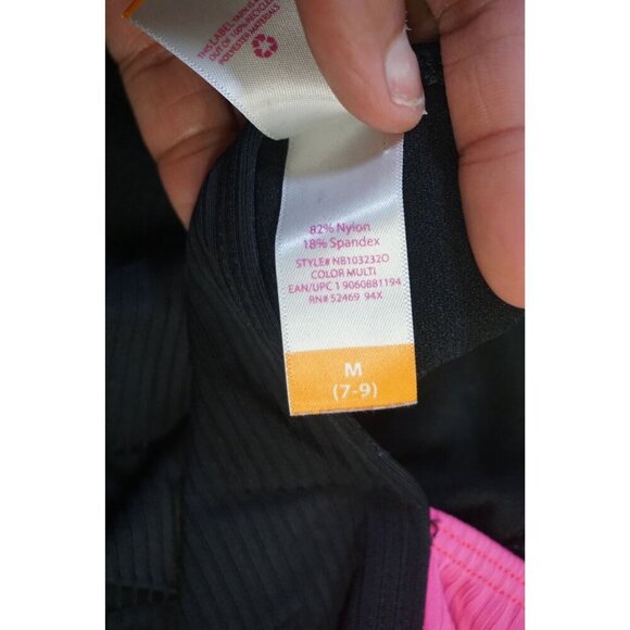 No Boundaries Juniors' Neon Colorblock One-Piece Swimsuit - Size M (7/9) - Picture 8 of 8